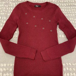 BEAUTIFUL! Special One LA~Burgundy Cotton Blend Long Sleeve Sweater~Sz.L (Youth)
